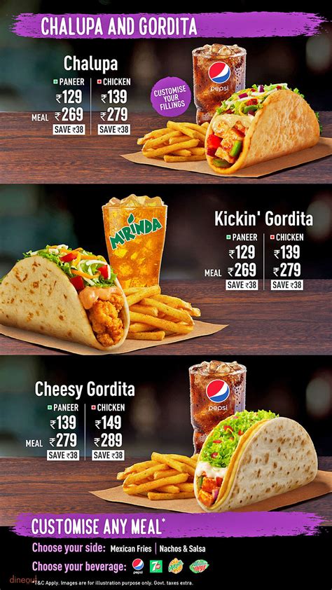 Menu Of Taco Bell Sector 35 Chandigarh Dineout