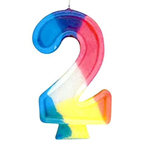 Rainbow Number 2 Birthday Candle Party Store Miami Fl Same Day Delivery