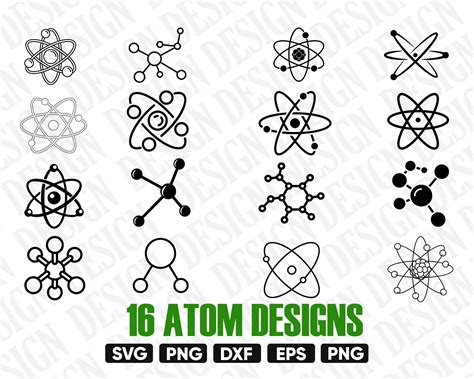 Atom Svg Atomic Vector Atom Clipart Science Svg Science Etsy