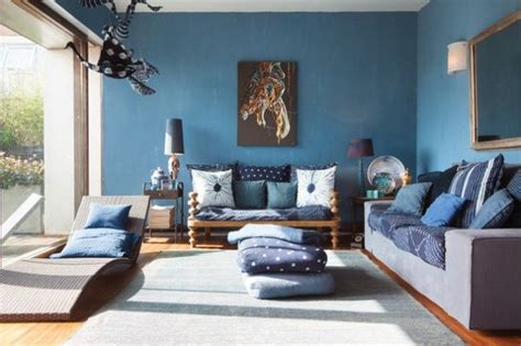 Shibori Sheets Over Sofas Blue Living Room Blue Living Room Decor