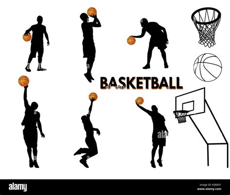 Basketball Spieler Silhouette Auf Weißem Hintergrund Vector Illustration Stock Vektorgrafik Alamy