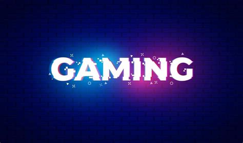 Gaming Banner For Games With Glitch Effect Neon Light On Text Vector