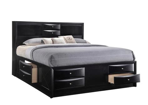 Black Storage Panel Bedroom Set By Crown Mark Emily B4285 K Bed 3pcs B4285 K Bed 3pcs