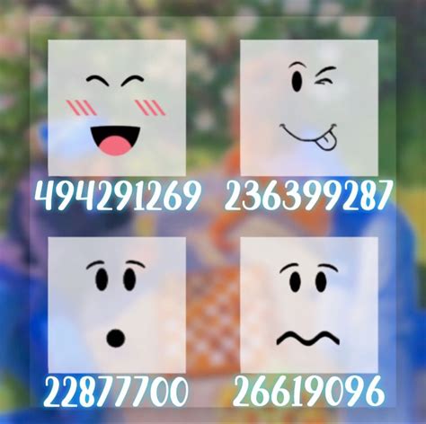 Roblox Face Id Codes