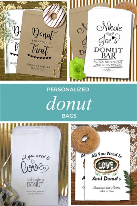 Personalized Paper Bags For Donut Or Doughnut Holes Great For Wedding