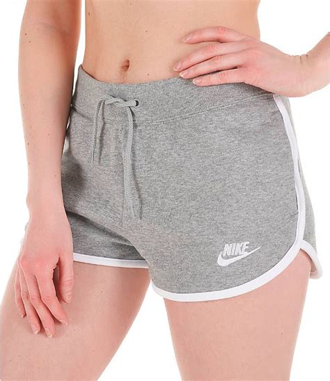 Detail 1 View Of Womens Nike Sportswear Heritage Fleece Shorts In Grey