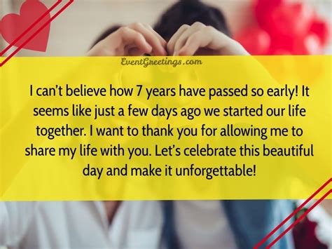 Tell your boyfriend know how much you've appreciated the past year of being together with one of these anniversary wishes. 15 Awesome 7 Year Wedding Anniversary Quotes Events Greetings