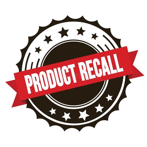 Product Recall Text On Red Brown Ribbon Stamp Stock Illustration