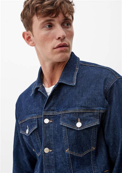 denim jacket with slash pockets navy s oliver