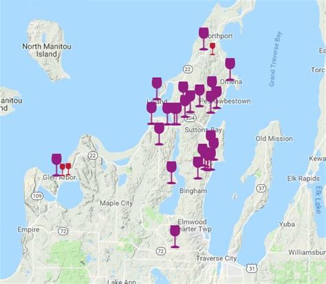 Wineries Of Old Mission Map Winery Map Traverse City Wine Trail
