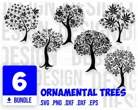 Vector Graphics Vector File Whole Image Ornamental Trees Tree Svg