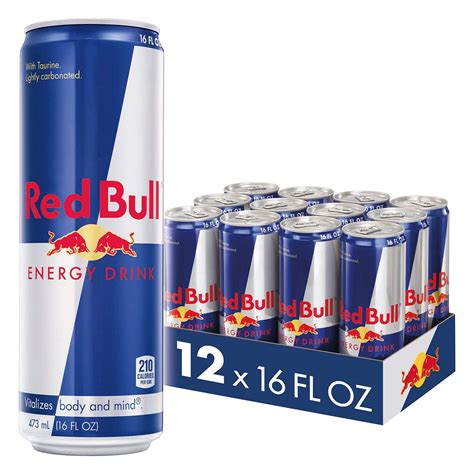 Red Bull Energy Drink 16 Fl Oz Cans 12 Pack Original 16 Fl Oz Pack