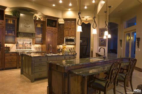 Tuscan Kitchen With 2 Islands Nkba