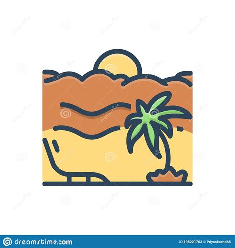 Color Illustration Icon For Vacation Holiday And Leave Stock