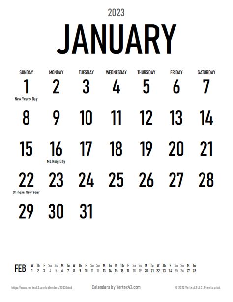 Free Large Print Calendar 2023 Printable Templates Free