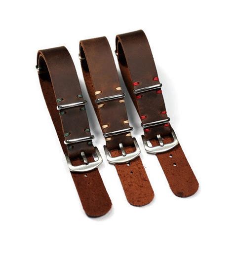Wrist Leather Watch Strap 18mm 20mm 22mm 24mm Handmade Brown Etsy
