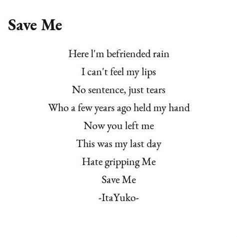 Save Me Poetry Feelings Save Me