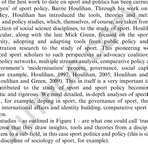 Traditional Studies Of Sport And Politics Download Scientific Diagram