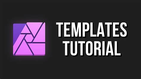 Create Professional Templates In Affinity Photo Youtube