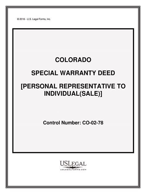 Colorado Real Estate Deed Forms Fill In The Blank Deeds