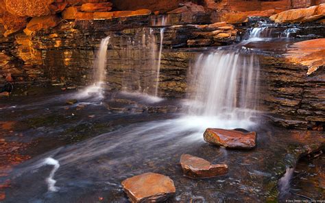 Wallpaper Landscape Waterfall Rock Nature Reflection Stream