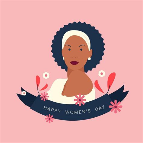 Happy Womens Day Vector Templates With Beautiful Black Woman 2026154