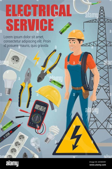 Electrical Service Vector Electrician Electric Equipment And Tools