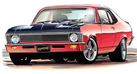 Concept Art Of Muscle Cars And Hot Rods