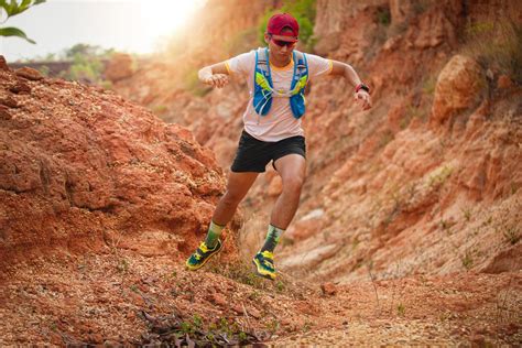 A Man Runner Of Trail And Athlete S Feet Wearing Sports Shoes For
