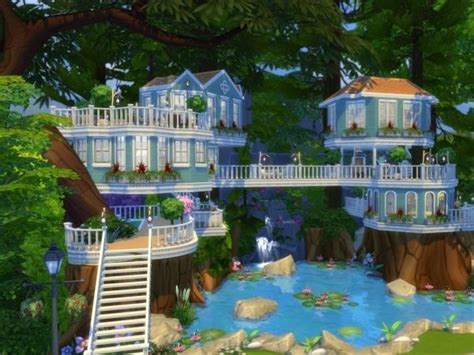 Image Result For Sims 4 Natural Waterfall Sims 4 Houses Sims 4 Lots