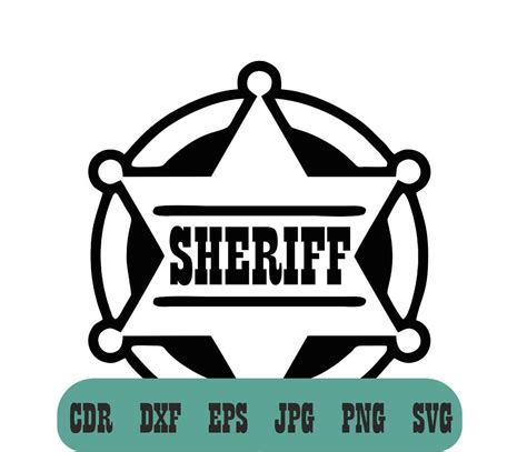 Sheriff Badge Svg Police Badge Silhouette Cop Svg Cut File Etsy