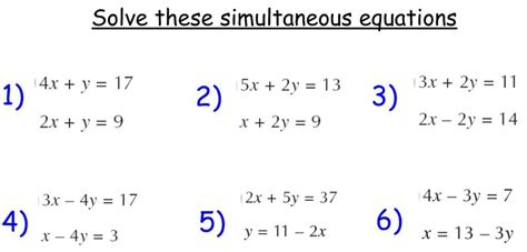 SOLVING SIMULTANEOUS EQUATIONS USING SUBSTITUTION METHOD 2 ...
