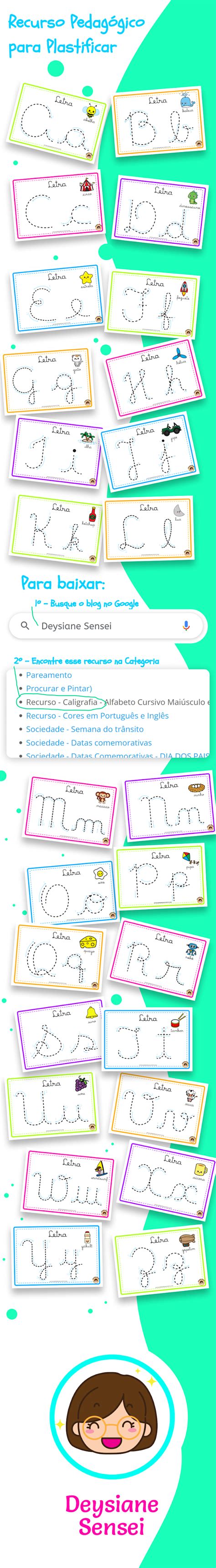 DeysianeSensei Atividades Para Baixar Recurso Caligrafia Alfabeto