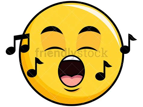 Singing Yellow Smiley Emoji Cartoon Vector Clipart - FriendlyStock | Smiley emoji, Emoji, Emoji 