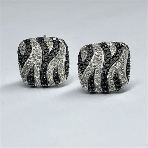 Black And White Diamond Earrings Caffray Jewellers