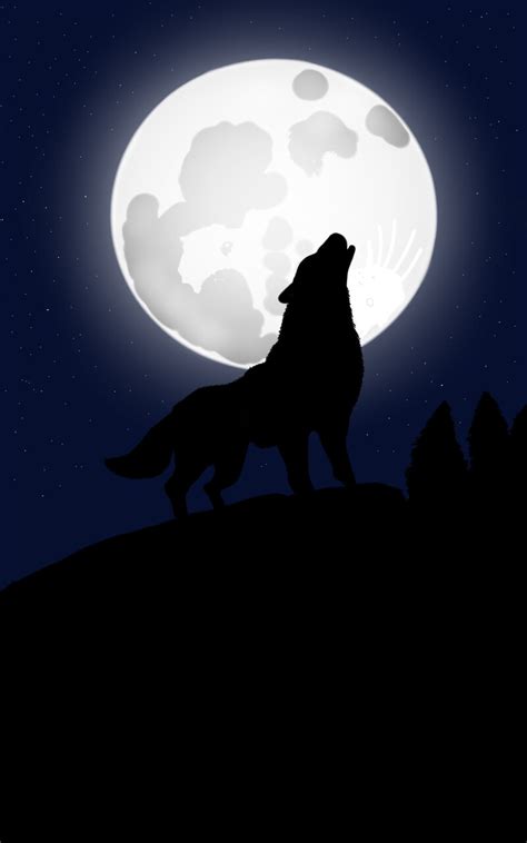 Artstation Howling Wolf Under The Moon