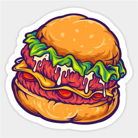 Delicious Burger Burger Sticker Teepublic