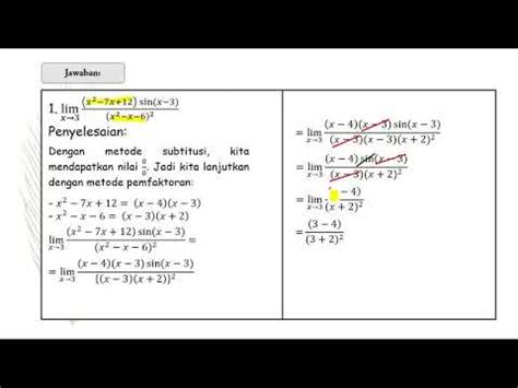 Menyelesaikan Limit Fungsi Trigonometri Mengunakan Metode Pemfaktoran