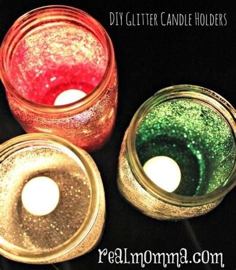 Diy Glitter Candle Holders Real Momma