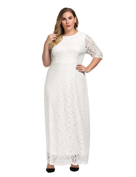 Chicwe Womens Plus Size Stretch Lace Maxi Dress Evening Wedding