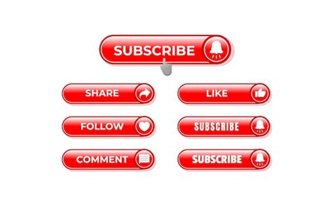 Premium Vector Subscribe Button Template Share Follow Comment Like