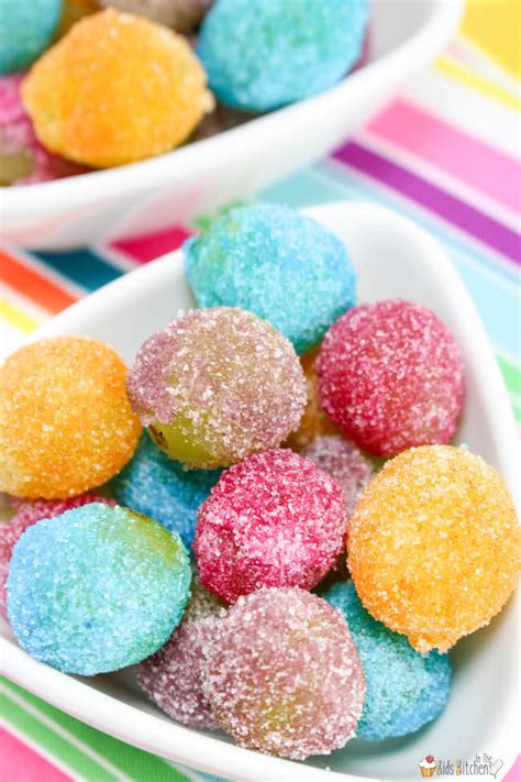 Rainbow Jello Frosted Grapes With Video In The Kids Kitchen