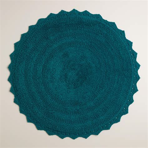 You'll love our bath rugs, bath mats and bath rug sets from around the world. Ink Blue Round Bath Mat | Round bath mats, Teal bathroom ...