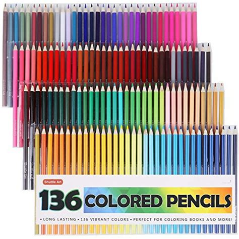 Shuttle Art 136 Colored Pencilscolored Pencil Set For Adult Coloring