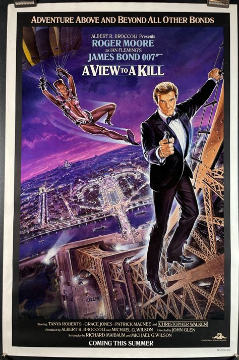 view to a kill original vintage roger moore james bond purple version movie poster original