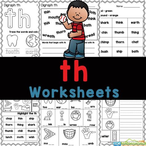 FREE Printable TH Sound Words Digraph Worksheets
