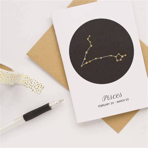Pisces Star Sign Constellation Card By Darwin Designs ...