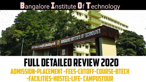 Bangalore Institute Of Technology Placement Admissioncoursescutoff