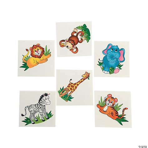 Zoo Animal Temporary Tattoos 72 Pc Oriental Trading