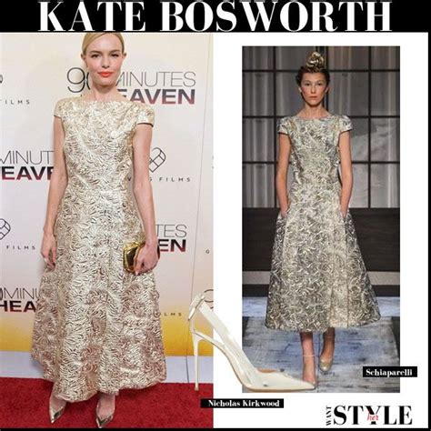 Kate Bosworth In Gold Brocade Schiaparelli Gown On The Red Carpet At 90